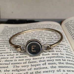 E typewriter key bracelet